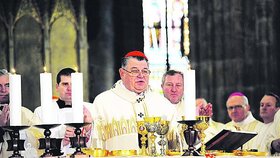 Dominik Duka sloužil první mši jako kardinál