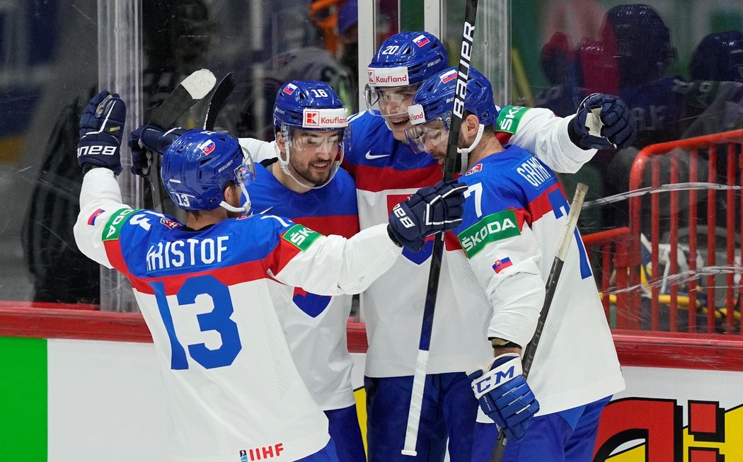 Slovenská radost po vstřelené brance