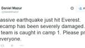 Daniel Mazur informuje na Twitteru o prvních otřesech na Everestu