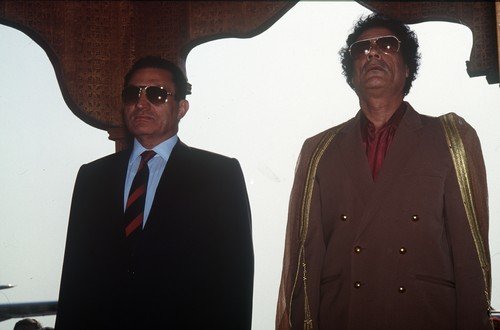 Kaddáfí s někdejším egyptským prezidentem Mubarakem