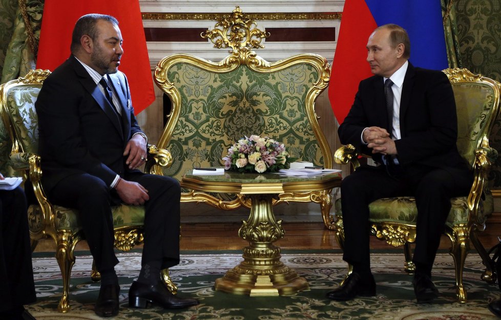 Král Maroka Muhammad VI. na návštěvě Ruska