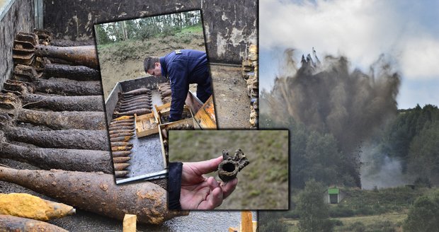 Pyrotechnici odpálili několik desítek kilogramů staré munice