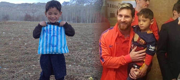 Afghánec Murtaza Ahmady, který si musel dříve dělat dres z igelitky, se potkal se svým idolem Lionelem Messim