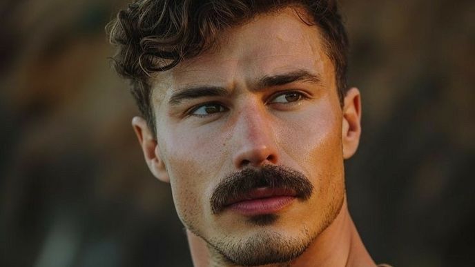 Man with Beverly Hills mustache Man with Beverly Hills mustache