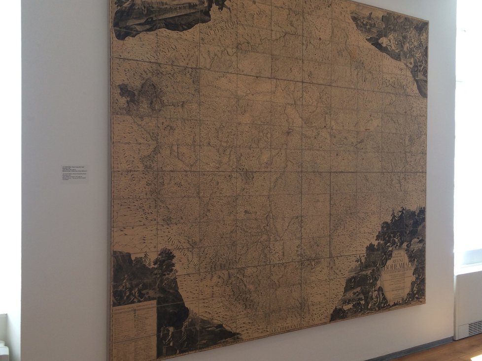 Obrovským unikátem celé výstavy je pravá mapa Čech Jana Kryštofa Müllera  z roku 1720.