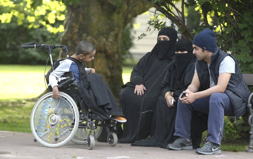 Muslimové v teplickém parku