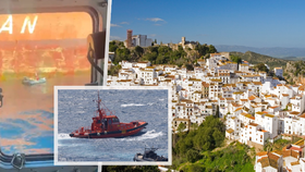 Muž na nafukovacím lehátku zachraňován námořnictvem u španělské Estepony