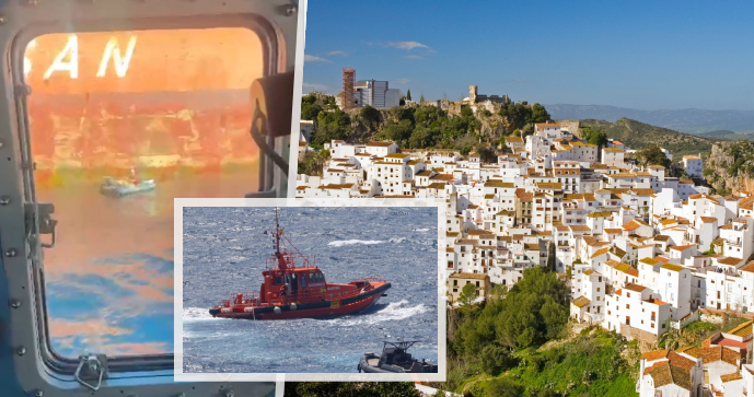 Muž na nafukovacím lehátku zachraňován námořnictvem u španělské Estepony