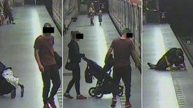 Muž v metru na Jiřího z Poděbrad napadl cestujícího. S sebou měl kočárek s dítětem.