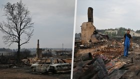 Požáry v Rusku mají první oběť: Muž nechtěl opustit svůj dům.