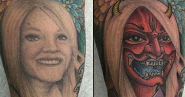 Muž si nechal předělat tetování exmanželky na ďábla.