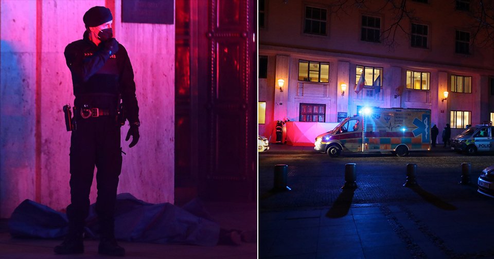 Mrtvý muž před budovou ministerstva zdravotnictví v Praze. Měl se zastřelit, policisté případ vyšetřují.