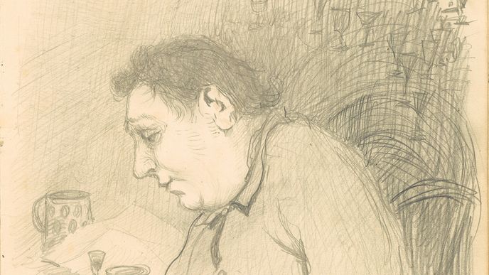 Haškův málo známý portrét kreslený jeho přítelem Jaroslavem Panuškou