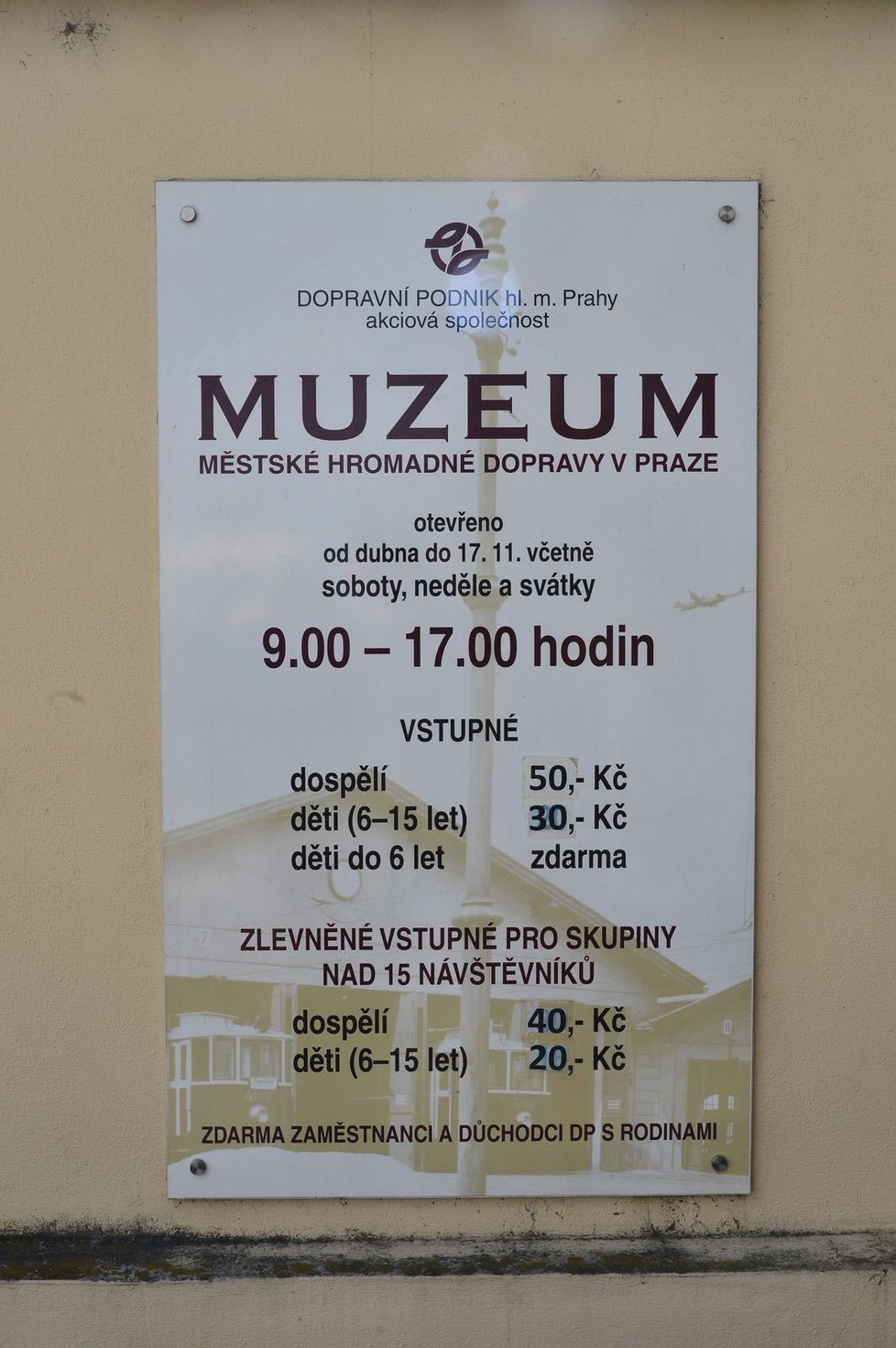 Otevírací doba Muzea MHD.