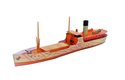Model ozbrojené obchodní lodi z Muzea vystřihovánek