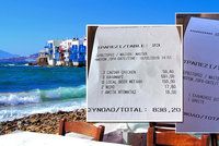 Mykonos - ráj dovolenkářů? 200 euro za lehátko na pláži, 170 za lahev vína, 836 za večeři pro šest lidí