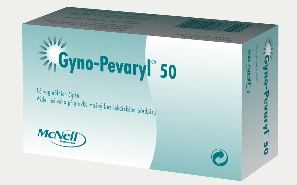 Vaginální čípky Gyno-PevarylR 50, potlačují množení kvasinek, plísní a některých bakterií (balení obsahuje 15 čípků) : 249 Kč