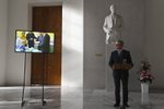 Briefing vedoucího Kanceláře prezidenta republiky Vratislava Mynáře ke zdravotnímu stavu prezidenta Miloše Zemana na Pražském hradě (21. 10. 2021)