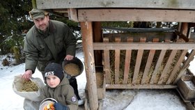 Zrno, seno, jablka a sůl může do krmelců přinést kdokoliv. Myslivci a hlavně obyvatelé lesa to ocení.