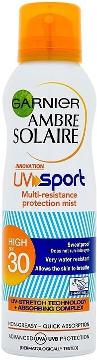 Garnier Spray na opalování pro sportovní aktivity SPF 30, 195 Kč (200ml), koupíte v síti drogerií