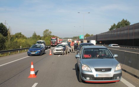 Nabourané vozy na D1.