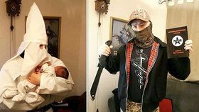 Fanatický nacista pojmenoval své dítě Adolf. Zveřejnil fotky s kostýmem Ku-klux-klanu.
