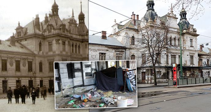 Lesk a bída bývalého vlakového nádraží Praha-Vyšehrad. Hlavní město hodlá budovu koupit.