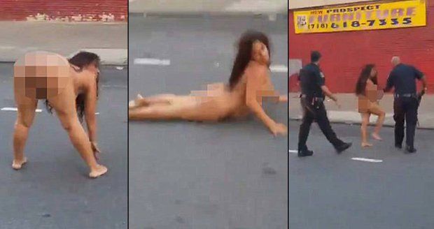 Zdrogovaná žena předváděla nahá neuvěřitelné kreace na silnici. Byla pod vlivem drog.