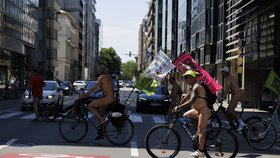 Nahá cyklojízda (World Naked Bike Ride).