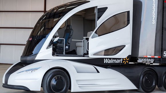 Walmart představil aerodynamický hybridní tahač Wave (video)