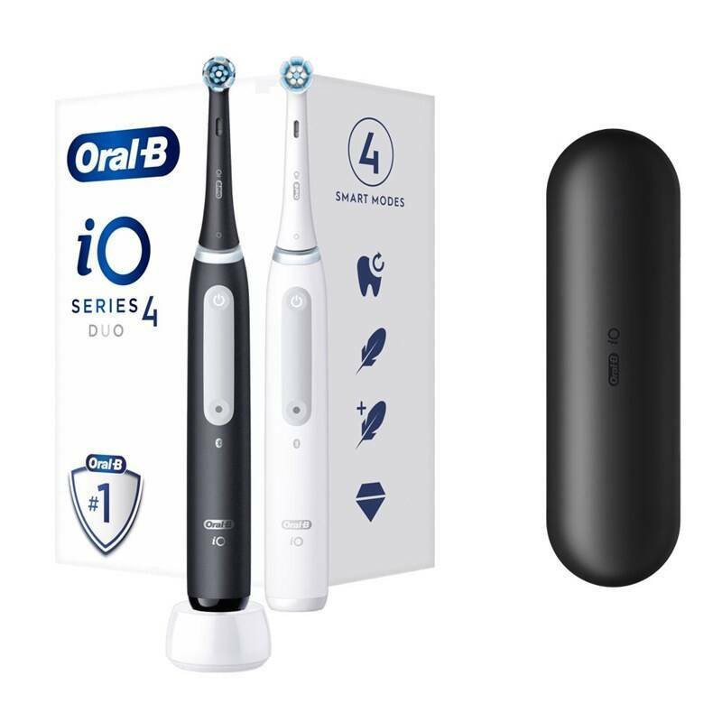 Zubní kartáček Oral-B iO Series 4 Matt Black + Quite White DUO Pack, původně 4799 Kč, nyní 3799 Kč, koupíte na www.datart.cz