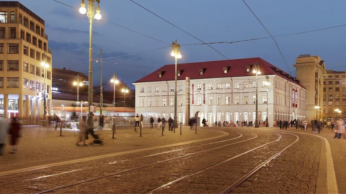 Vizualizace zrekonstruovaného kláštera na náměstí Republiky, kde se budou nacházet maloobchodní a kancelářské prostory Vizualizace zrekonstruovaného kláštera na náměstí Republiky, kde se budou nacházet maloobchodní a kancelářské prostory