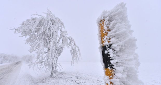 Ledovka a námraza komplikují dopravu v Česku a můžou narušit i elektrické vedení.