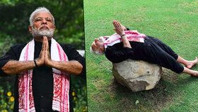 Indický premiér a jeho cvičební video se stali hitem internetu.