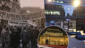 „Nebyl čas vnímat strach.“ Národní divadlo připomíná sametovou revoluci venkovní výstavou