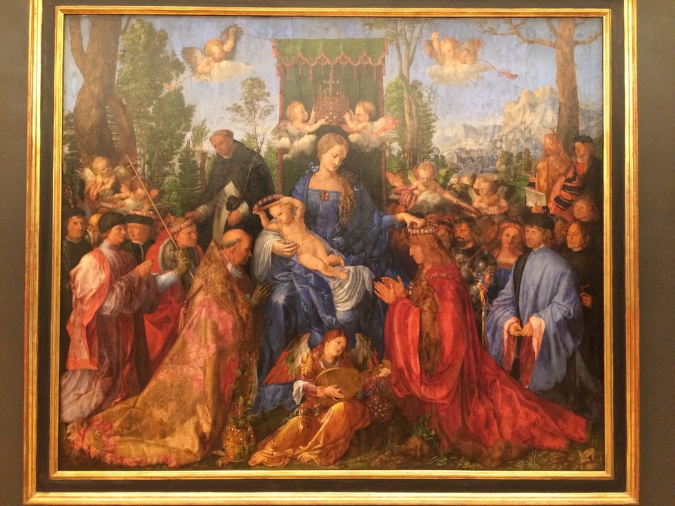Jedno z vůbec nejvýznamnějších děl ze sbírek Národní galerie pochází od Albrechta Dürera. Jmenuje se Růžencová slavnost, a v Praze je nepřetržitě od roku 1606. Nepřekvapení, že za jejím ziskem stál tehdejší císař a král Rudolf II.
