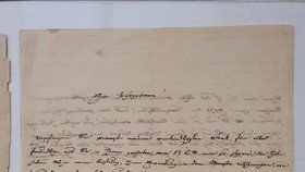 Ředitel Národní knihovny Martin Kocanda 3. června 2020 ukazuje originál dopisu, který Franz Xaver Wolfgang Mozart napsal svému otci, hudebnímu skladateli Wolfgangu Amadeovi Mozartovi.