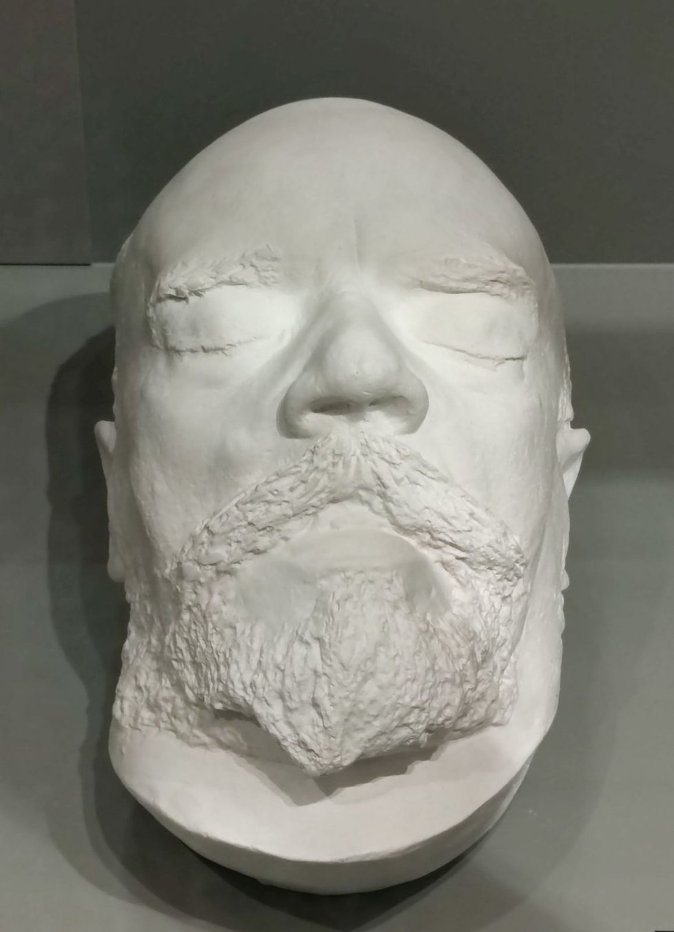 Posmrtná maska Antonína Dvořáka.