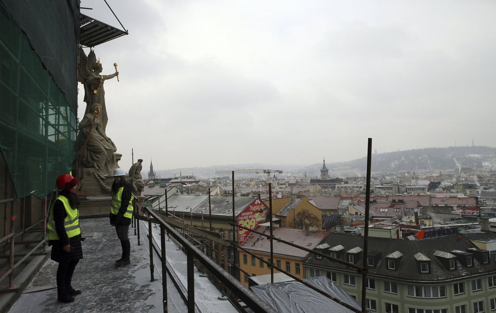 Během rekonstrukce jsme navštívili i střechu Národního muzea.