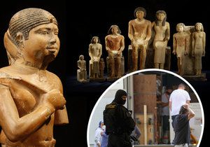 Na převoz drahocenných historických artefaktů z Egypta dohlíželi v Česku policisté. Bezpečnost cesty od hranic s Německem až do Prahy jistil rovněž vrtulník.