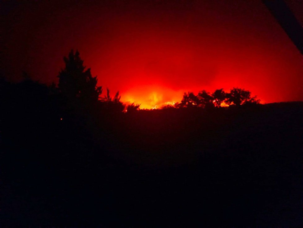 Požár v lese v Českém Švýcarsku (25.07.2022)