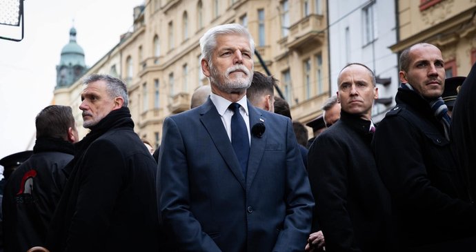 Petr Pavel na Národní třídě v Praze (17.11.2024)