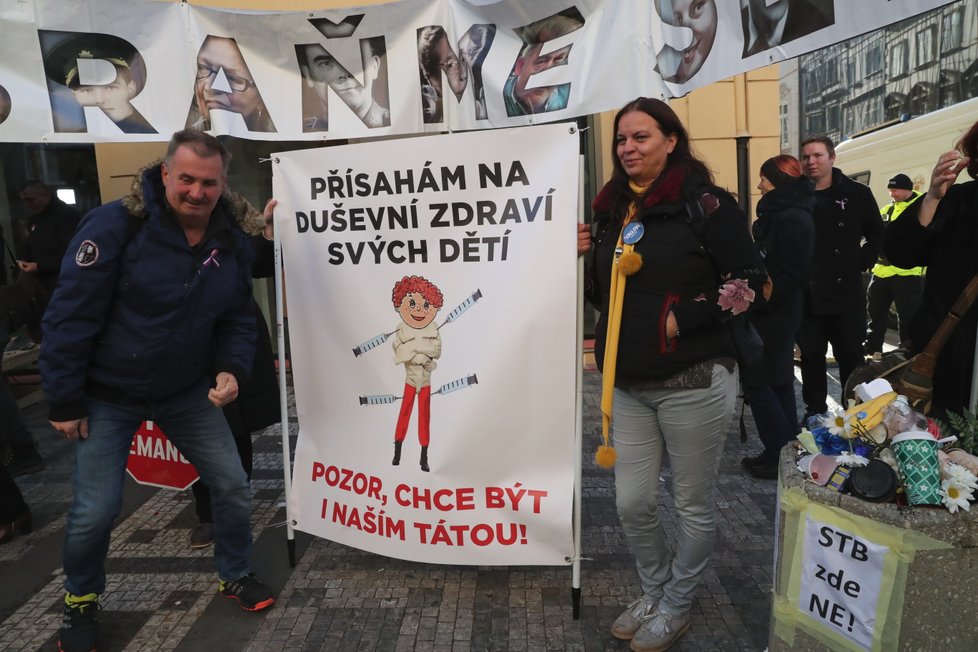 Demonstrace na Národní třídě 17. listopadu