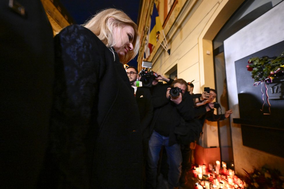 Slovenská prezidentka Zuzana Čaputová na Národní třídě (16. 11. 2023)