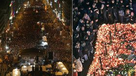 Národkou prošlo během oslav 313 tisíc lidí. I Václavské náměstí praskalo ve švech.