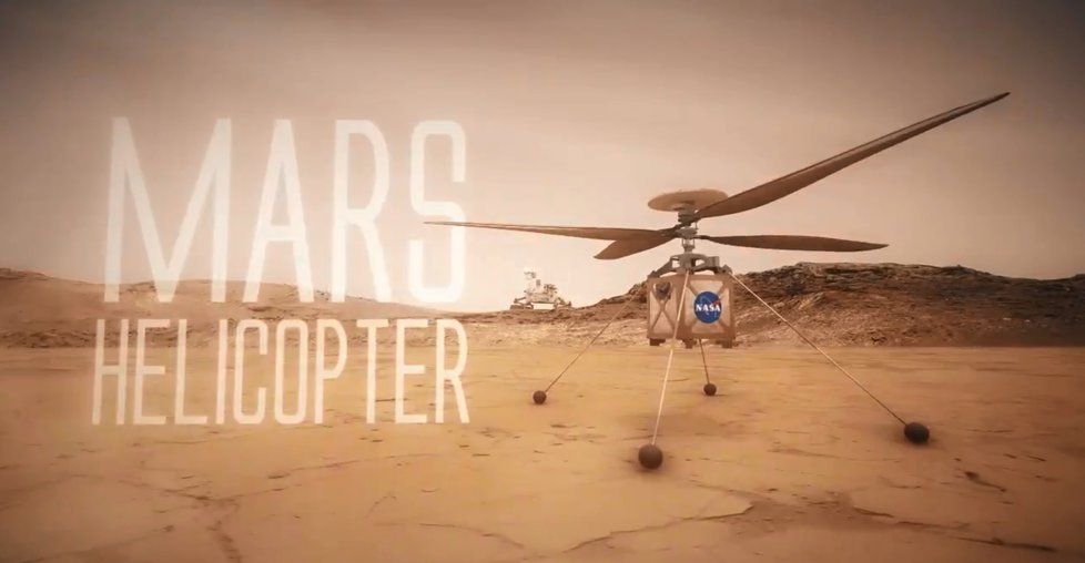 Vizualizace vrtulníku NASA na Marsu
