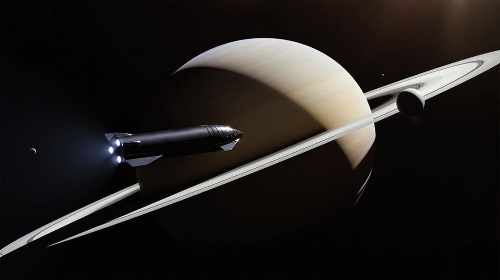 Starship u Saturnu (kresba)
