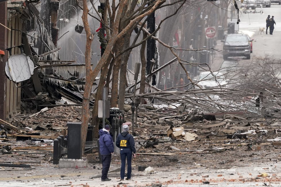 Mohutná exploze v centru amerického Nashvillu (25.12.2020)