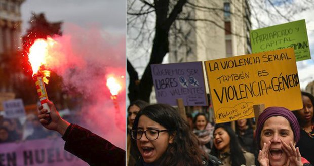 Španělé se bouří proti násilí na ženách. Podpořilo je i gesto v Bruselu