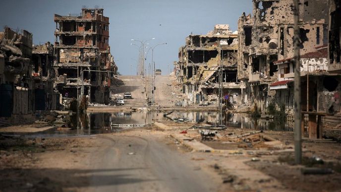 následky bojů v Libyjské Syrtě